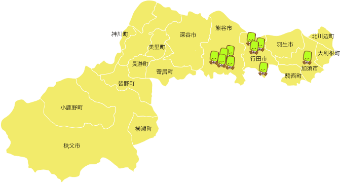 協同組合 埼玉県畳協会 北部会員地図